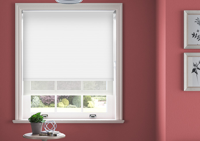 Rimini (Blackout), White & Optima Chiffon - Double Roller Blind - Image 3